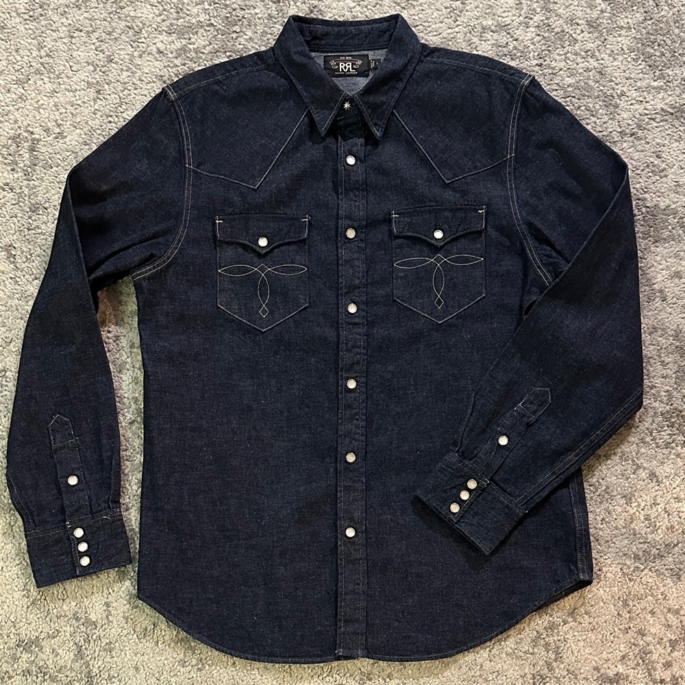 RRL Dark Denim Western Shirt